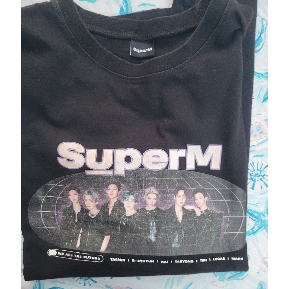 SuperM K-Pop Group Graphic T-Shirt Black We Are The Future Mens Large L - Picture 5 of 7